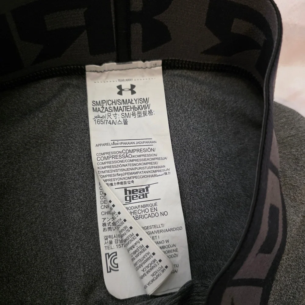Under Armour Mens Compression Leggings Size Small Gray HeatGear Base Layer Pants